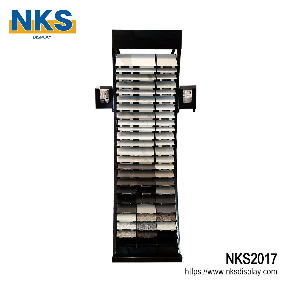Metal Quartz Stone Sample Display Tower-NKS2017