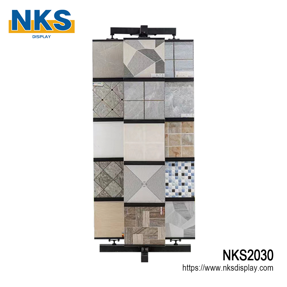 Four-side Rotatable Tile Quartz Display Stand-NKS2030