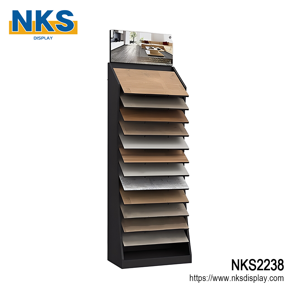 Wooden Tiles Display Rack Flooring Displays-NKS2238