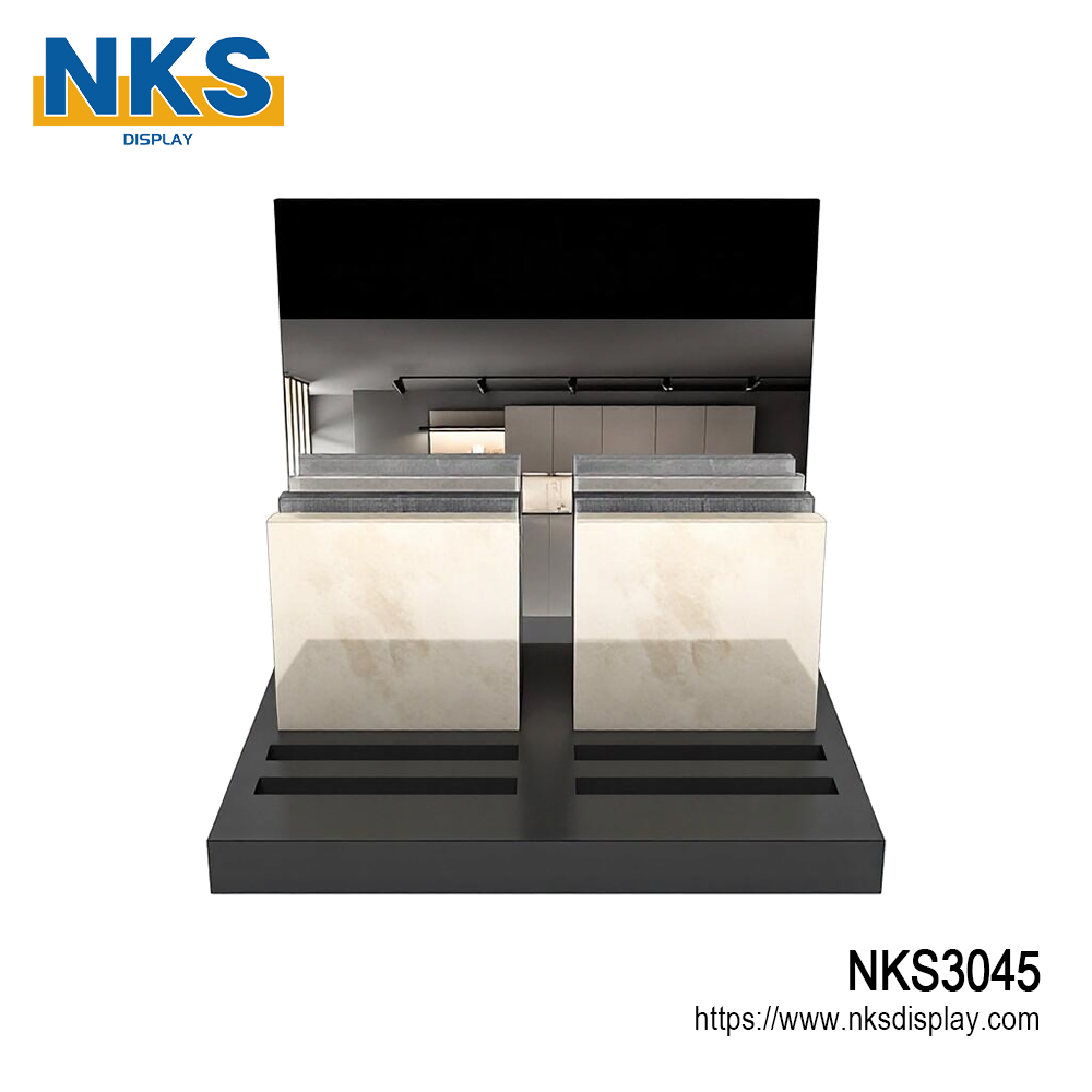 Wooden Stone Display Stand-NKS3045