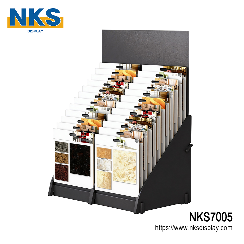 Tilted Swatch Display Rack Wood Flooring Display Solution-NKS7005