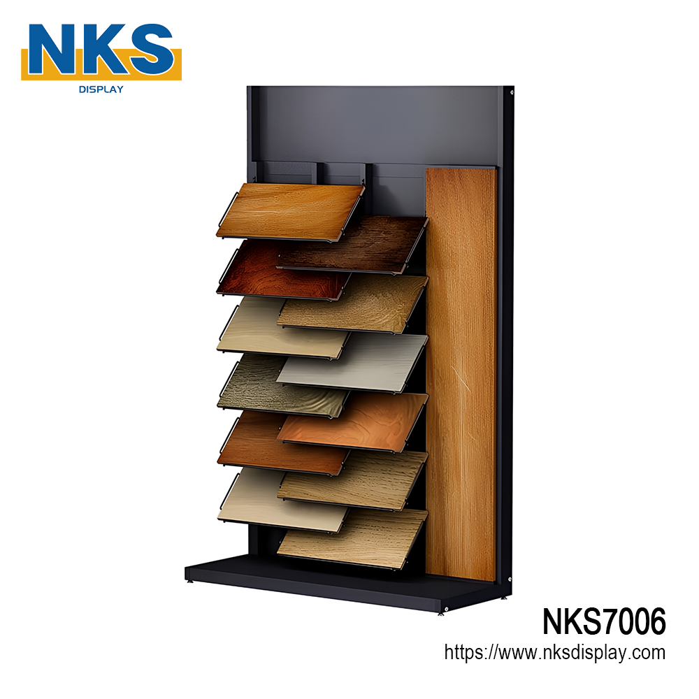 Staggered Level Wood Flooring Swatch Display Rack-NKS7006