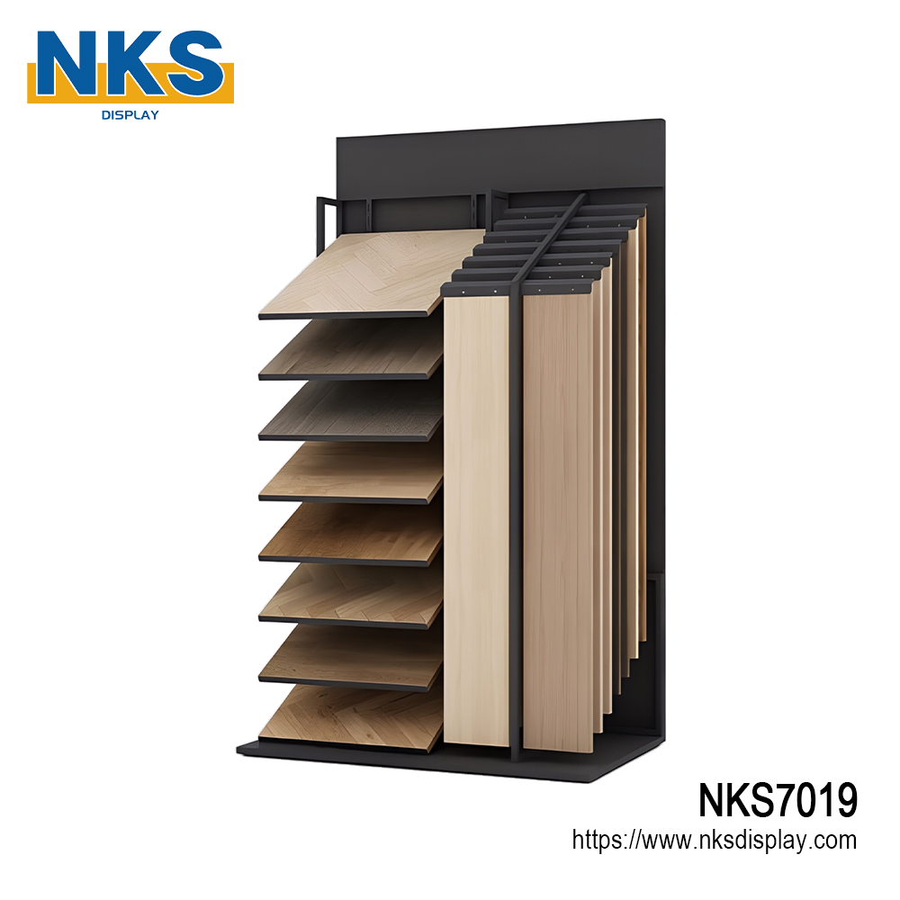 Dual Wood Flooring Sample Display Tower-NKS7019-1